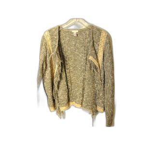 Chico's Cropped Cardigan Navy with beige detail Size 2 (XL) great condition